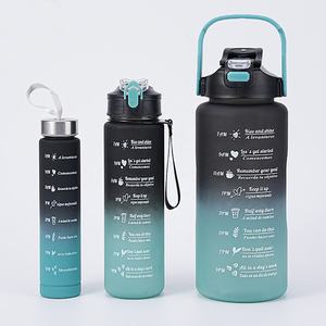 도매 3개 세트 2000ml 800ml 280ml 그라데이션 플라스틱 물병 휴대용 무광 2L 플라스틱 물병 - Product Image 5