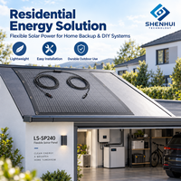 Panneau solaire flexible 240W pour camping-car, caravane et système d'alimentation solaire hors réseau, module PV mono léger, ultra fin, étanche IP67