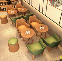 Café Restaurant Meubles En Bois Massif Loisirs Négociation Réception Salon Zone Librairie Canapé Stand Table et Chaise Ensemble
