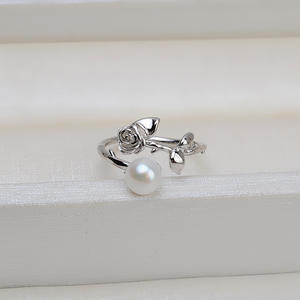 Anneau de cheveux ouvert en argent S925 fait main, tendance féminine, anneau de bouche, anneau de cheveux, ensemble de perles 7-8, accessoires 1455 - Product Image 3