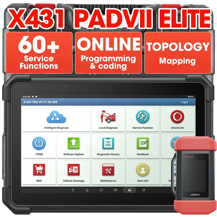 LAUNCH X431 PAD VII 7 ELITE X-431 obd2 ECU tuning programmation voiture scanner outils de diagnostic véhicule machine de diagnostic pour voitures