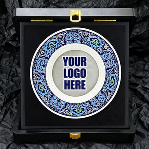Targa personalizzata medaglia commemorativa premio in bianco oro argento rame Business piatto Souvenir in legno targa premio con scatola - Product Image 1