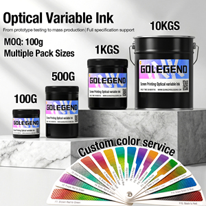 Tinta variable óptica de serigrafía directa de fábrica GDLEGEND <span class=keywords><strong>para</strong></span> documento antifalso F14 verde hierba a azul OVIInk con muestra - Product Image 3