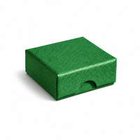 Boîte à bijoux rigide de luxe verte personnalisée avec tiroir coulissant, texture gaufrée, emballage cadeau pour bagues, montres, lunettes et accessoires, vente en gros