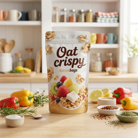 Sachet refermable à fermeture éclair, personnalisé, de qualité alimentaire, résistant à l'humidité, pour noix, flocons d'avoine, aliments secs