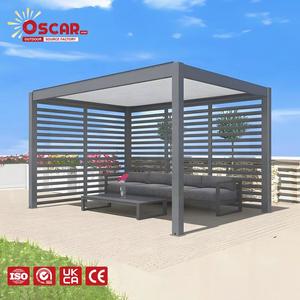 Estructura de Techo de Celosía Ajustable de Aluminio para Exteriores Multiusos, Terraza de Jardín junto a la <span class=keywords><strong>Piscina</strong></span> con Cubierta <span class=keywords><strong>Desmontable</strong></span>, Pérgola - Product Image 1