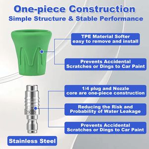 Raccord en acier inoxydable pour laveuse à haute pression Embouts de buse Hydro Jet QC 1/4 ''0,15,25,40, degré de savon avec <span class=keywords><strong>trompette</strong></span> de protection - Product Image 3