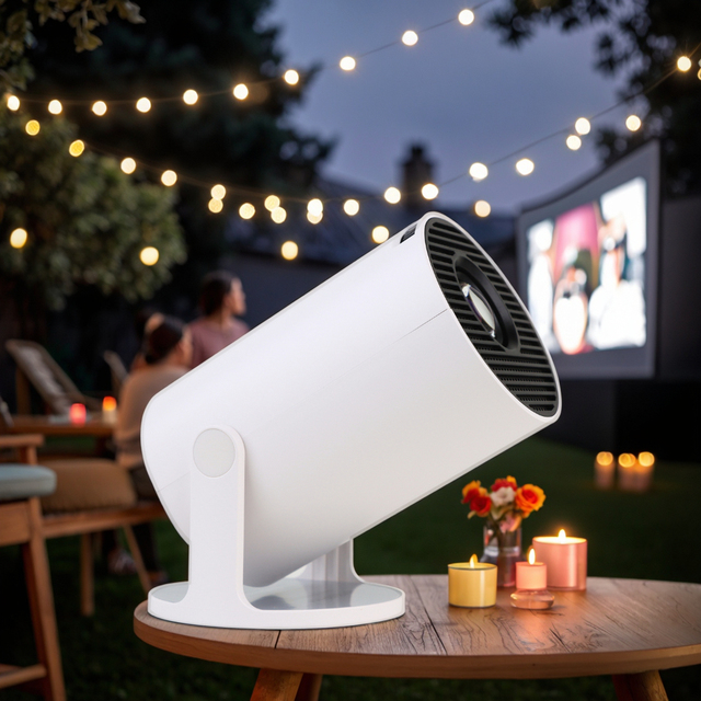 New Upgraded HY300pro+ Projector Android 14 Portable Mini Cinema Flexible Outdoor 170 Lumens 1280*720P LED LCD Projector
