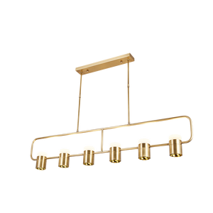 Copper Nordic Creative Postmodern LED Chandelier Long Minimalist <b>Lighting</b> Fixture for Home Bar Restaurant Counter <b>Dining</b> Room - Product Image 2