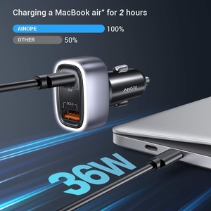 LISEN Dual <span class=keywords><strong>Port</strong></span> PD QC 3,0 Cargador de coche Carga rápida 54W Adaptador de corriente de coche tipo C de alta potencia para Galaxy S22 S21 iPad Pro - Product Image 2