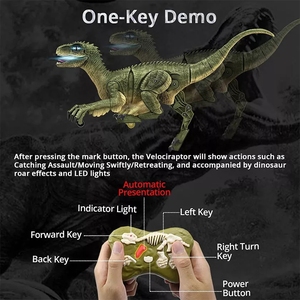 <span class=keywords><strong>Robot</strong></span> inteligente con <span class=keywords><strong>control</strong></span> remoto por infrarrojos, juguete de dinosaurio para niños, Velociraptor con luz simulada y material metálico de sonido - Product Image 4