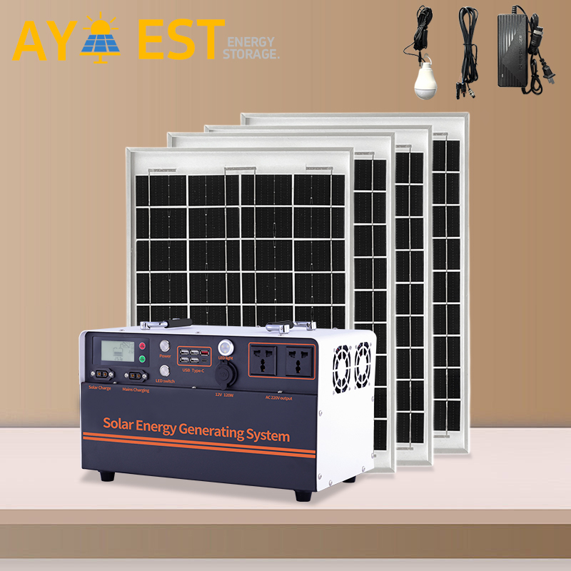 aiya1500 watt 3000WH household solar off grid photovoltaic generator, emergency energy storage portable small power station