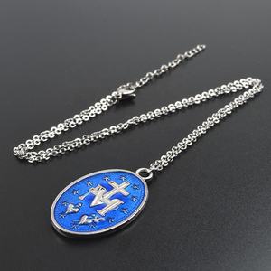 Colgante de acero inoxidable de la Virgen María, joyería religiosa de 36mm - Product Image 5