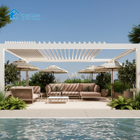 Pergola motorisée rétractable en aluminium robuste Sweet Home, résistante au vent et aux charges de neige, avec éclairage LED pour l'extérieur