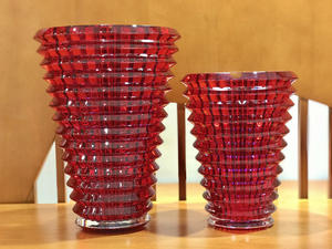 Vase en verre diamanté de luxe, vase rond en cristal rouge, décoration de mariage à domicile, pot à fleurs - Product Image 4