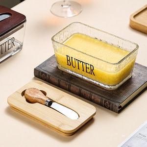 Pot à <span class=keywords><strong>beurre</strong></span> avec couvercle pour comptoir, boîte à <span class=keywords><strong>beurre</strong></span> en verre avec couteau et joint en silicone, boîte à <span class=keywords><strong>beurre</strong></span> pour la décoration de la cuisine - Product Image 2