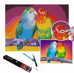 Kit Pittura Diamante 5D Classico con Punti Quadrati, Tessuto Stampato con Colla, Gufo, Uccelli, <span class=keywords><strong>Pappagallo</strong></span>, Fai da Te, per Adulti - Product Image 2