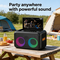 GENCE Enceinte Portable Compacte avec Écran Tactile Intelligent, LED RGB, Corps en Plastique, Entrée AUX, Système Audio HiFi pour Divertissement à Domicile