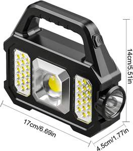 Lampe de camping solaire rechargeable par USB, lanterne, lumière d'urgence pour tente, lumière de camping solaire multifonctionnelle COB LED, vente chaude - Product Image 4