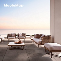 Ensembles de jardin Outdoor Bistro Rattan Sofa Chair Hotel Luxury love Seat Nordic Patio Pool Beach Balcony Italian Restaurant Sectional