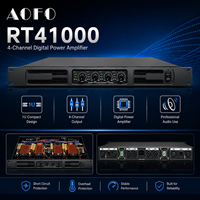 Amplificateur de puissance numérique de classe D 4 canaux AOFO RT41000 1U 1000W pour caisson de basses, système audio professionnel de scène
