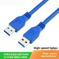 Cable de Datos USB 3.0 Macho a Macho de Doble Cabeza con Conductor de Cobre para Transferencia de Datos en Computadoras Personales y Teléfonos Móviles