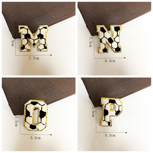 Phong cách bóng đá vàng long lanh TRIM vá thêu Chenille các bản vá lỗi chữ cho túi quần áo mũ DIY - Product Image 6