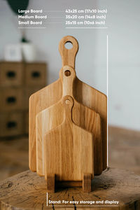 202411 ensemble de 3 planches à découper en bois <span class=keywords><strong>planche</strong></span> à découper avec poignée cuisine de ferme essentiel cuisine élégante <span class=keywords><strong>planche</strong></span> en bois de chêne moderne - Product Image 6