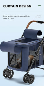 Passeggino pieghevole a 4 ruote in tessuto in acciaio per animali domestici per <span class=keywords><strong>cani</strong></span> di grossa taglia e gatti Oxford borsa da viaggio per il trasporto di uccelli - Product Image 4