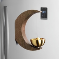 Timbre de madera magnético hecho a mano con timbre de latón, campana de notificación ecológica para alquiler para tienda Boutique de apartamentos