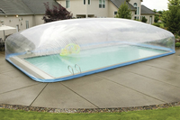 Couverture gonflable d'hiver pour piscine, grande couverture à bulles gonflable transparente pour piscine, tente dôme pour jardin extérieur