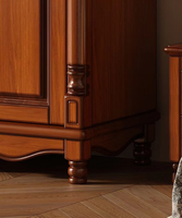 Armoire en bois massif de style rétro américain, moderne et simple, avec trois, quatre ou cinq portes et tiroirs, armoire supérieure