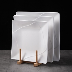 Assiette carrée en mélamine de 7/8/9/10/11 pouces au design moderne, écologique, pour restaurant, buffet, service traiteur - Product Image 1
