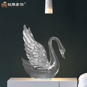 Vente flash : Statue d'animal cygne transparente en résine, design simple, décoration d'intérieur africaine, sculpture en résine <span class=keywords><strong>nue</strong></span> - Product Image 3