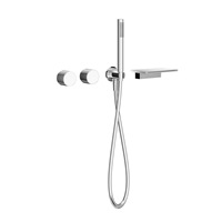 Ensemble de robinetterie de douche en or brossé et encastré dans le mur pour robinet de baignoire dissimulé à eau froide et chaude