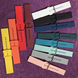 20 22mm changeable thin silicon watch strap band with buckle in color black red blue yellow orange .ect 12 colors