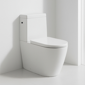 WC moderne deux pièces abordable avec siège, système <span class=keywords><strong>de</strong></span> chasse d'eau puissant à alimentation par gravité, ensemble réservoir et cuvette standard pour <span class=keywords><strong>salle</strong></span> <span class=keywords><strong>de</strong></span> <span class=keywords><strong>bain</strong></span> domestique - Product Image 2