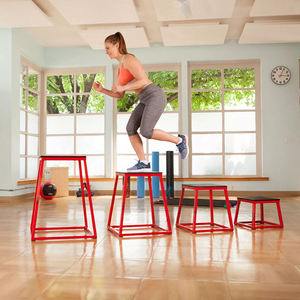 Steel Jump Boxes Five Levels Home Gym Agility Exercise Step Box Set with 230kg Capacity Floor Mount for <b>Strength</b> <b>Training</b> - Product Image 5