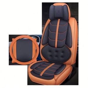 Housse de siège de voiture universelle quatre saisons en cuir pleine fleur durable, respirante, style sport, avec fonction imperméable, en PU - Product Image 5