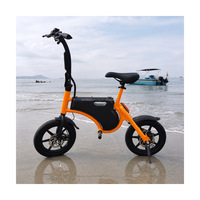 Sepeda Listrik Lipat Mini 12 Inci 36V 250W dengan As Roda Belakang, Pedal Assist, Rem Cakram, untuk Dewasa, Warna Oranye, Portabel, Lipat, untuk Perjalanan Kota
