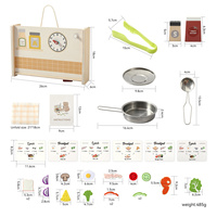 Set Mainan Memasak Kreatif Anak-Anak dari Kayu dengan Peralatan Masak Baja Ramah Lingkungan Bebas BPA, Aksesoris Dapur Realistis, dan Makanan Felt