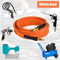 Tuyau d'air flexible hybride 3/8X50FT, tuyau pneumatique tressé robuste pour garage, atelier, utilisation automobile avec raccords rapides