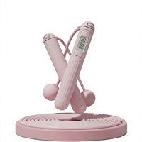 Corde à sauter numérique sans fil en fil d'acier à double usage, longueur réglable, avec compteur, pour fitness, exercice, perte de poids, collège