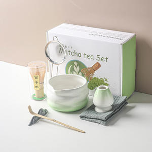 Ensemble de thé matcha japonais Yubin en céramique résistant à la chaleur, quatre pièces, style Japandi, luxe <span class=keywords><strong>vintage</strong></span>, écologique, fouet, bol, support, café - Product Image 2