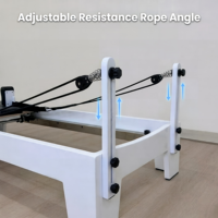 Machine de Pilates Reformer en bois de chêne rose, réglable, avec logo personnalisé, de haute qualité, pour l'entraînement physique et l'équilibre corporel en studio
