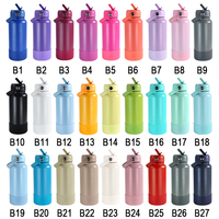 Gourde isotherme personnalisable en acier inoxydable de 32 oz, anti-fuite, avec paille, pour les voyages, la randonnée et les cadeaux, utilisable pour boissons chaudes ou froides