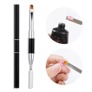 Pinceau à double tête rapide pour photothérapie et stylo applicateur de colle en acier pour extension et gaufrage d'ongles - Product Image 2