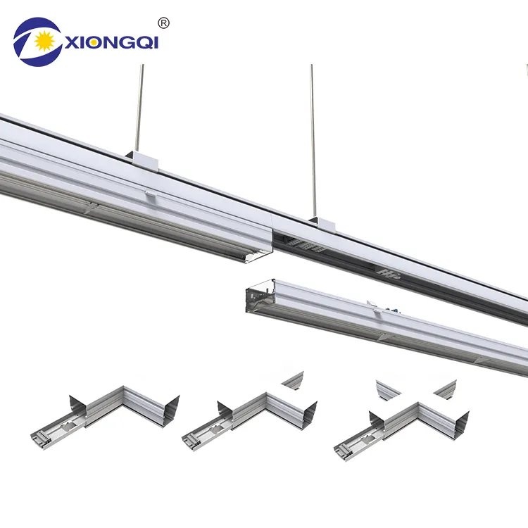 XIONGQI 170LM/W custodia in alluminio per coperchio PC sistema di illuminazione lineare 24w 50w 60w lampada lineare a Led per interni