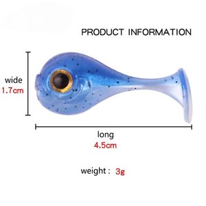 เหยื่อปลอมแบบนิ่มสองสีหางรูปตัว T ขนาดใหญ่ มี<span class=keywords><strong>ตา</strong></span> 45 มม. 3 กรัม ทำจาก PVC สำหรับตก<span class=keywords><strong>ปลา</strong></span>แบสและ<span class=keywords><strong>ปลา</strong></span>แมนดาริน - Product Image 3