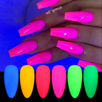 Poudre de pigment lumineux pour ongles en 6 couleurs, poudre néon phosphorescente, poudre pour trempage des ongles